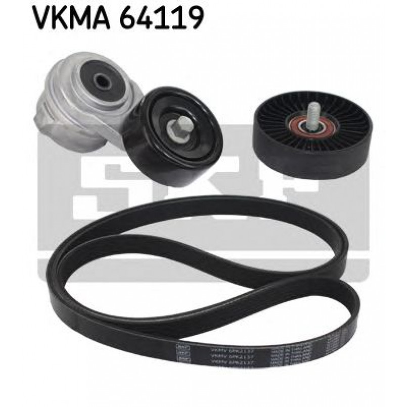 VKMA 64119 SKF Комплект поликлинових ременів (з роликами)